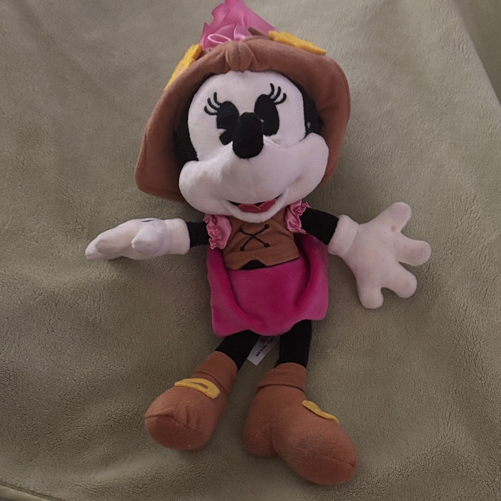 Disney Minnie Mouse Pink and Brown Stuffed Animal